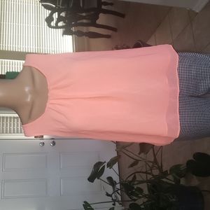 EM M neon orange sleeveless flowy top crisscross back